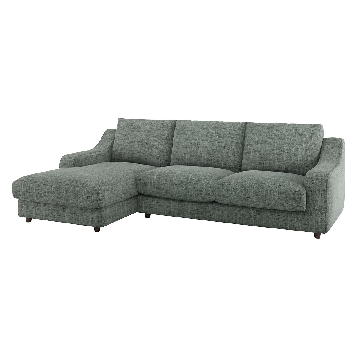 Slope Grey Italian Woven FaBric Left-Arm Chaise Sofa, Grey – image 3