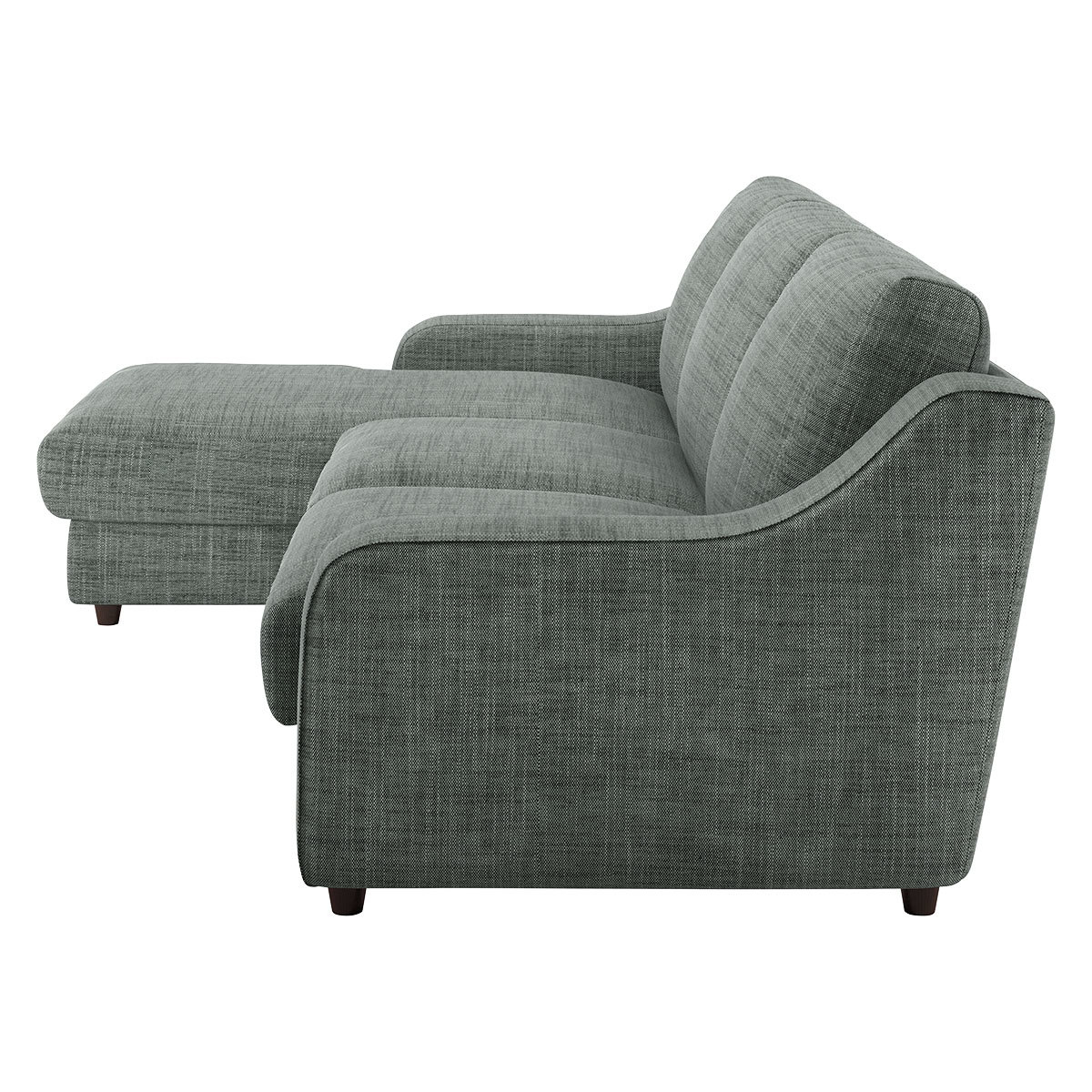 Slope Grey Italian Woven FaBric Left-Arm Chaise Sofa, Grey – image 4
