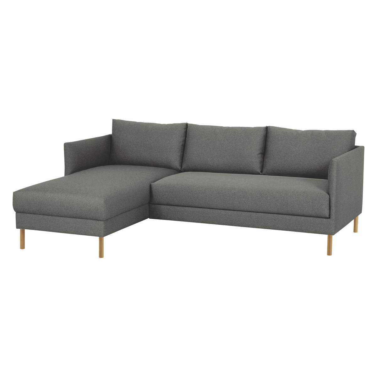 Hyde Charcoal Grey FaBric Left-Arm Chaise Sofa, Wooden Legs, Charcoal – image 3