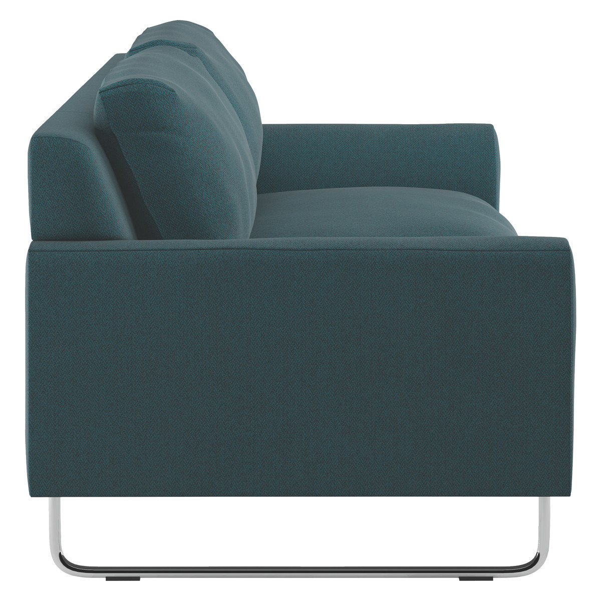 Lyle Teal Green Herringbone Wool Mix FaBric 2 Seater Sofa, Green – image 3