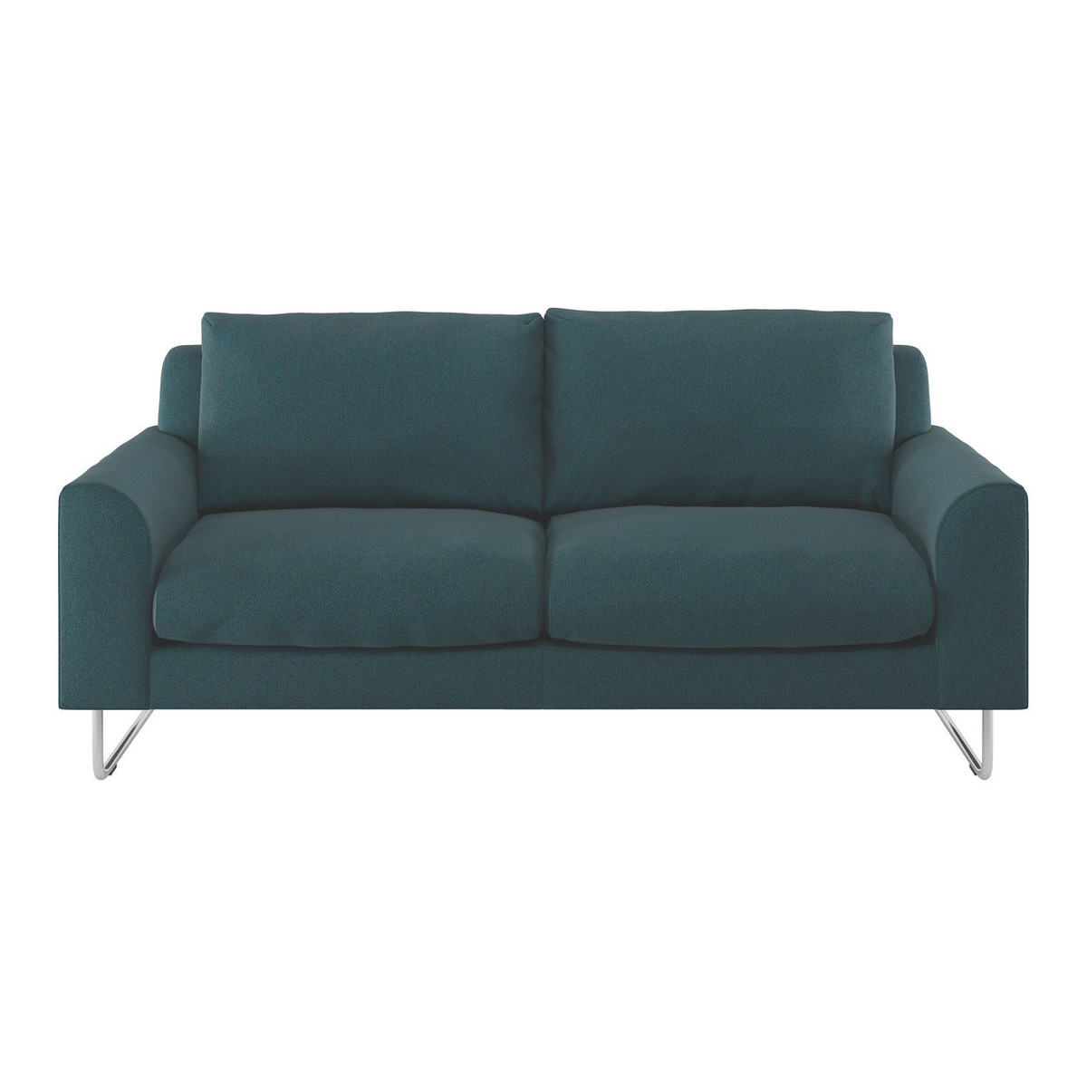 Lyle Teal Green Herringbone Wool Mix FaBric 2 Seater Sofa, Green – image 1