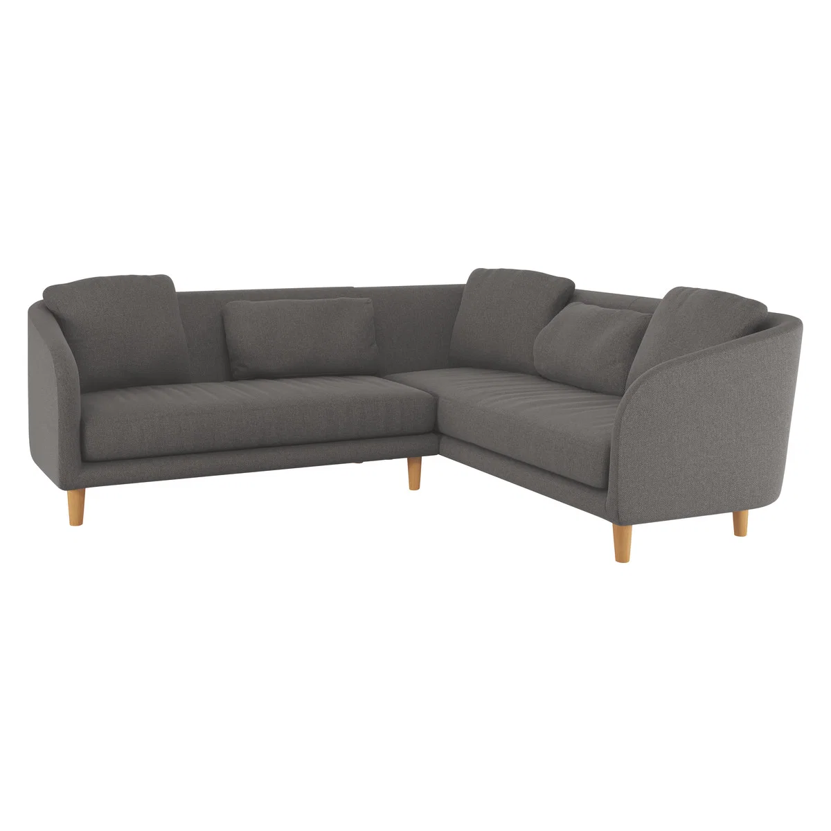 Colby Charcoal Grey Wool Herringbone Left-Arm Corner Sofa, Charcoal – image 3