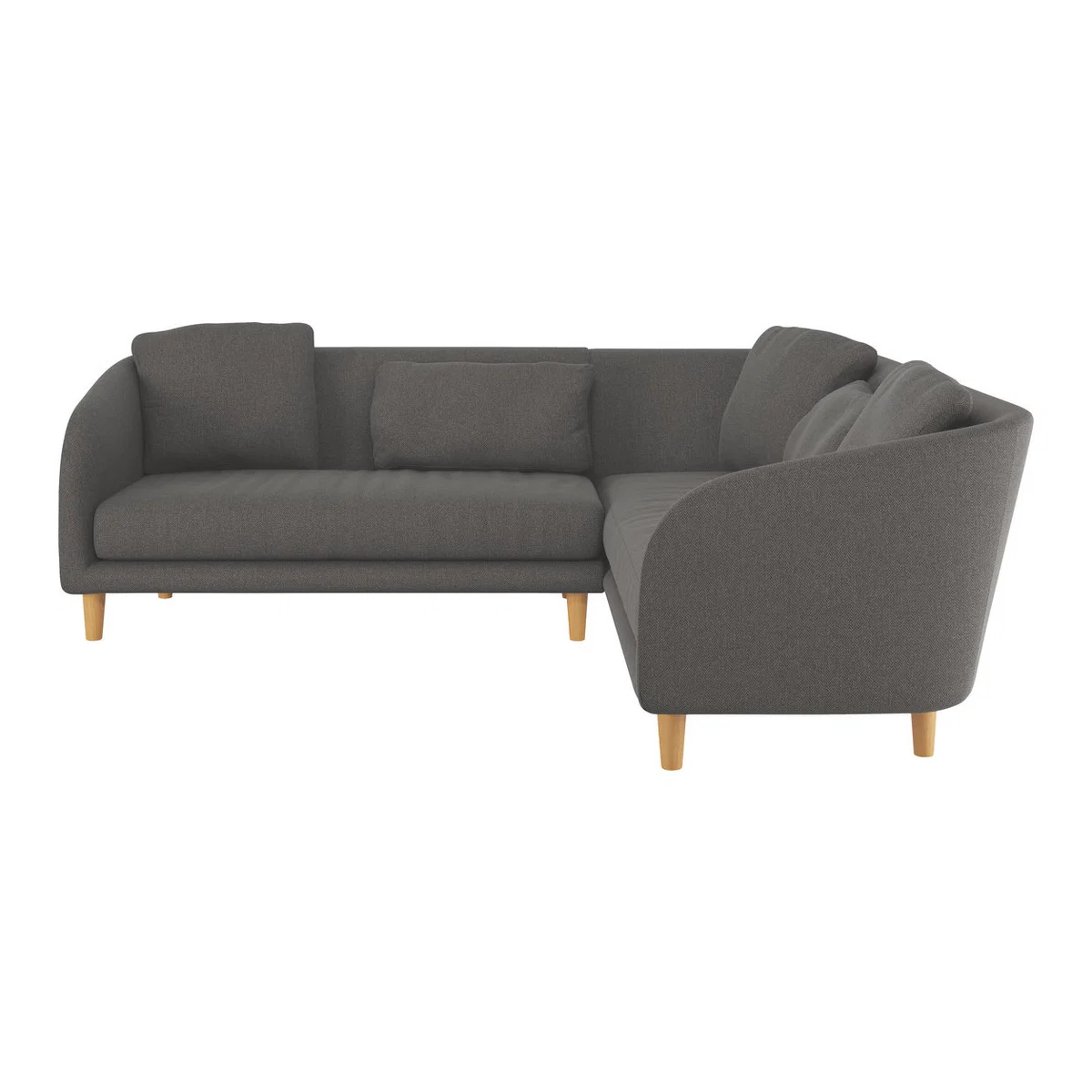 Colby Charcoal Grey Wool Herringbone Left-Arm Corner Sofa, Charcoal – image 1