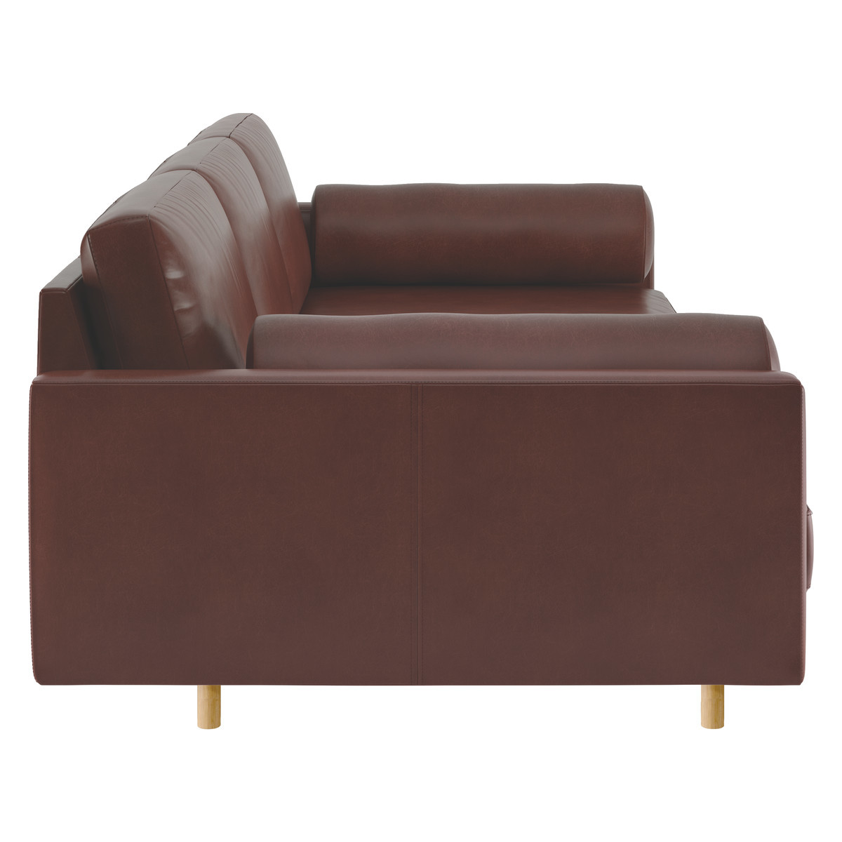 Spencer Tan Leather 4 Seater Sofa, Oak Legs, Tan – image 4