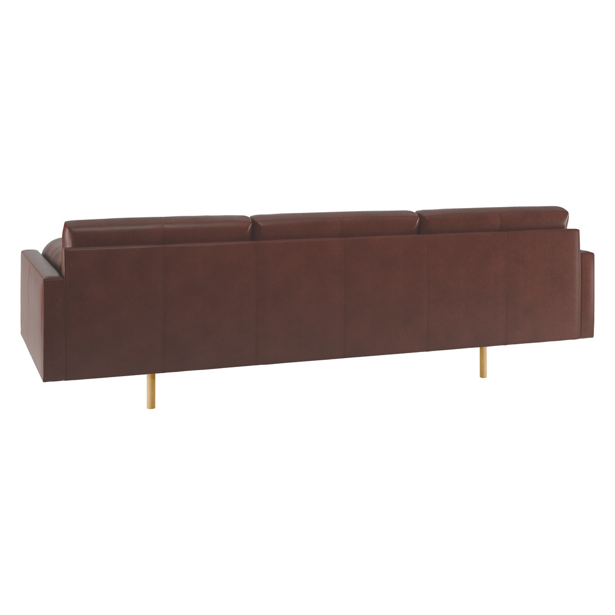 Spencer Tan Leather 4 Seater Sofa, Oak Legs, Tan – image 5