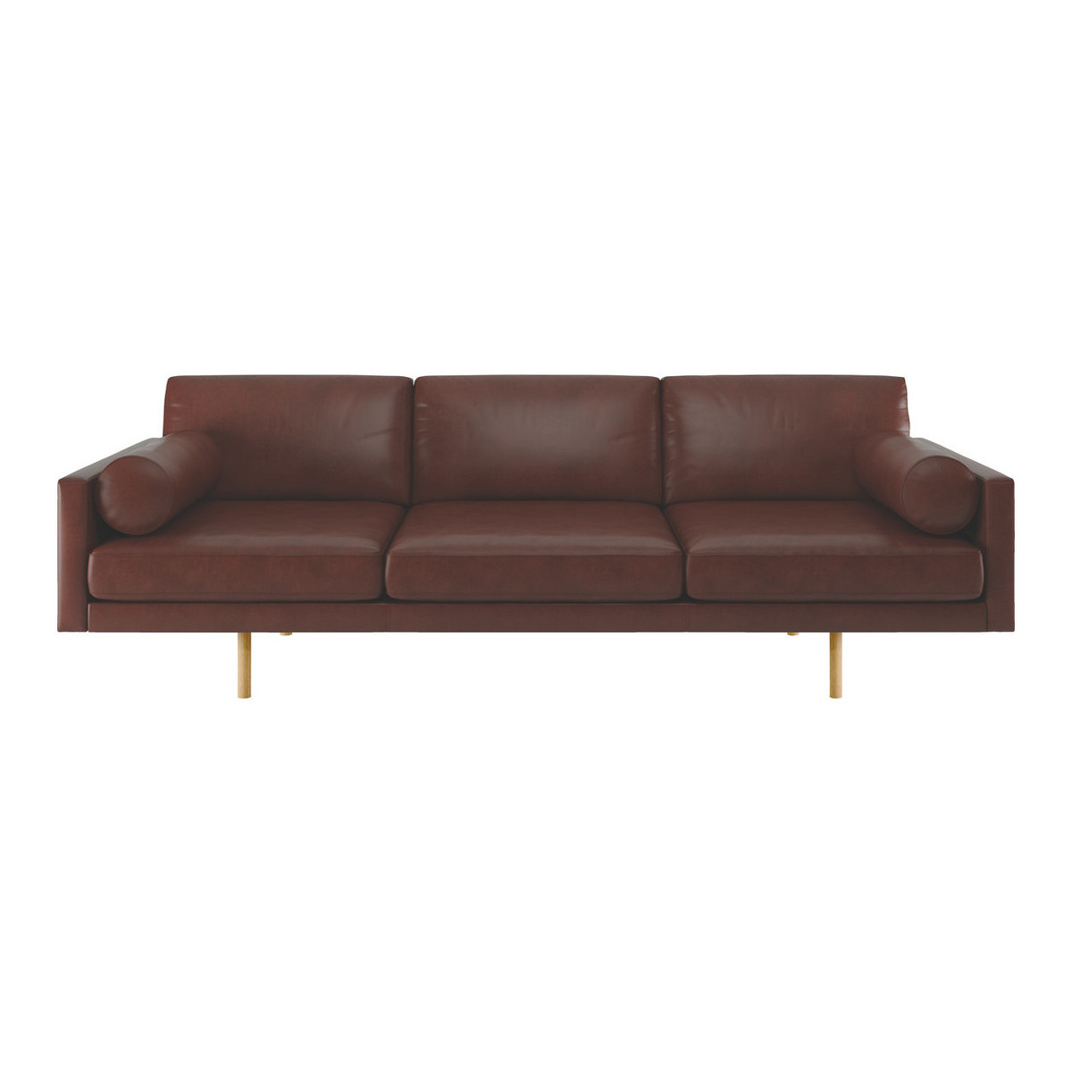 Spencer Tan Leather 4 Seater Sofa, Oak Legs, Tan – image 1