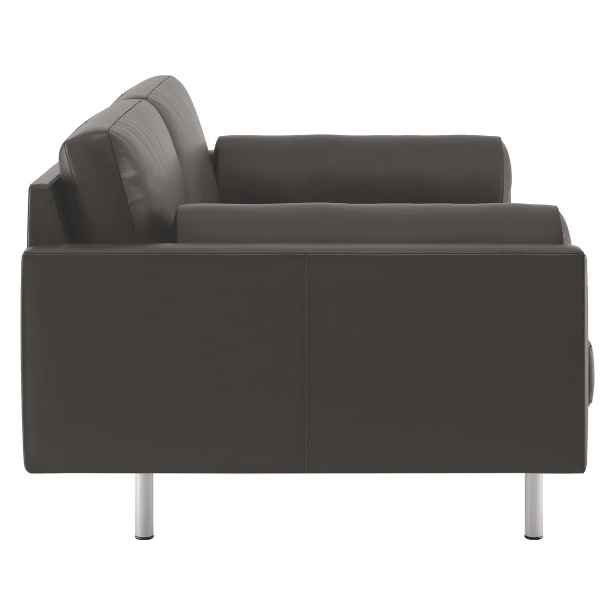 Spencer Brown Leather 2 Seater Sofa, Metal Legs, Brown – image 4
