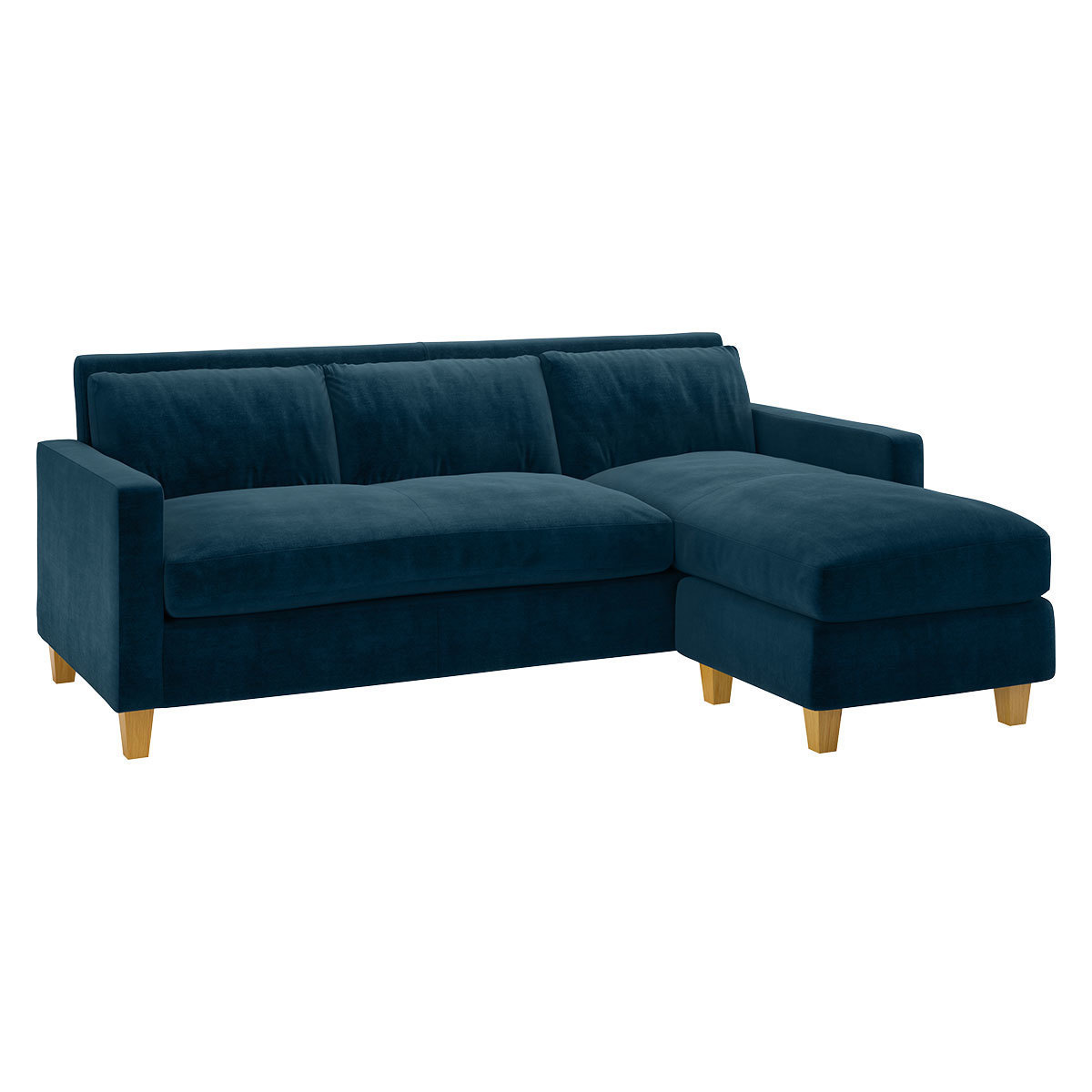 Chester Ink Blue 3 Seater Chaise Sofa, Blue – image 3