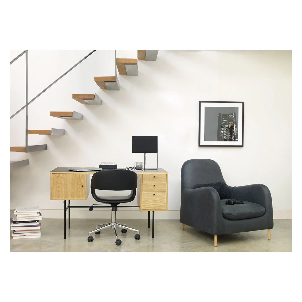 Smithfield Grey Luxury Leather 2 Seater Sofa, Grey – image 2