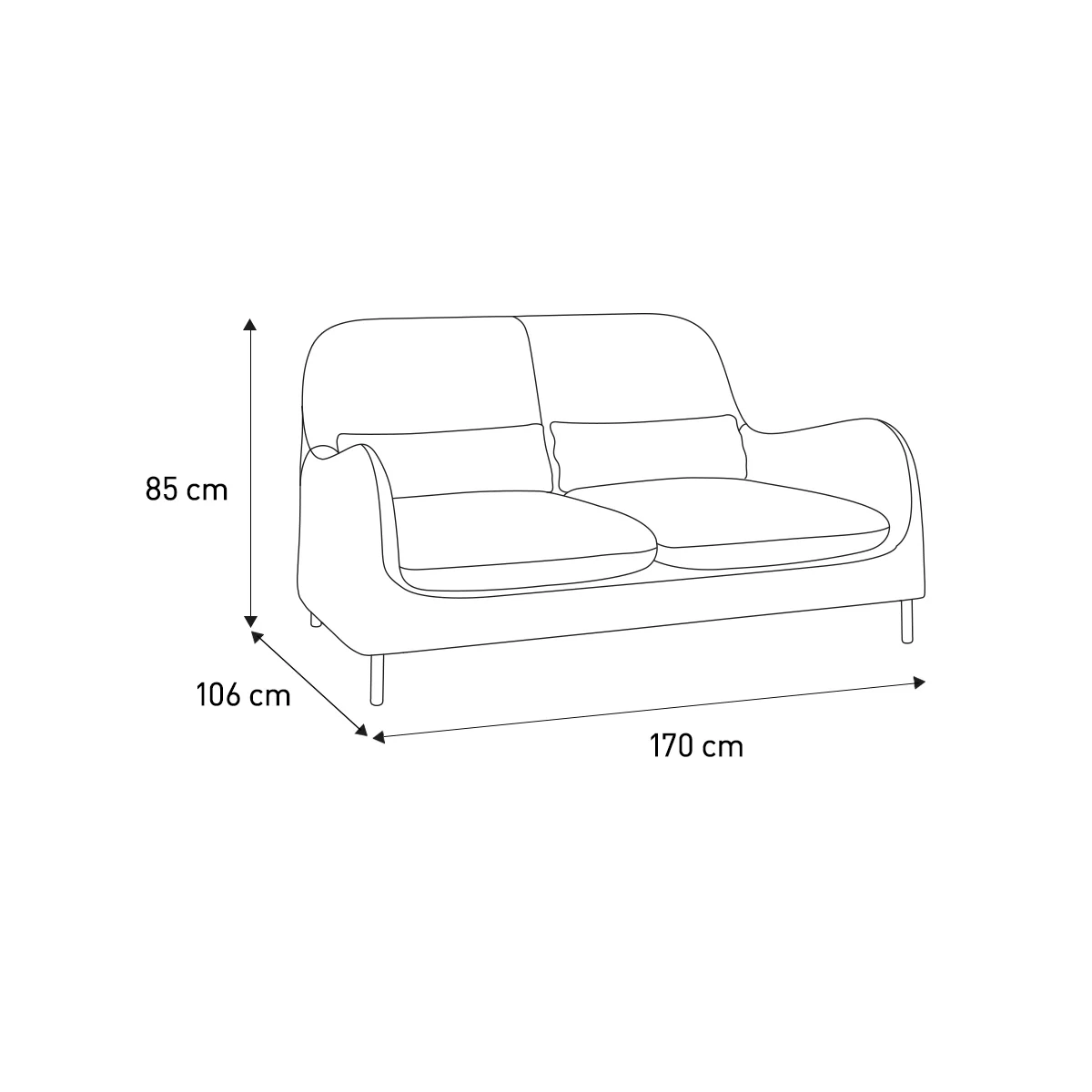 Smithfield Grey Luxury Leather 2 Seater Sofa, Grey – image 6