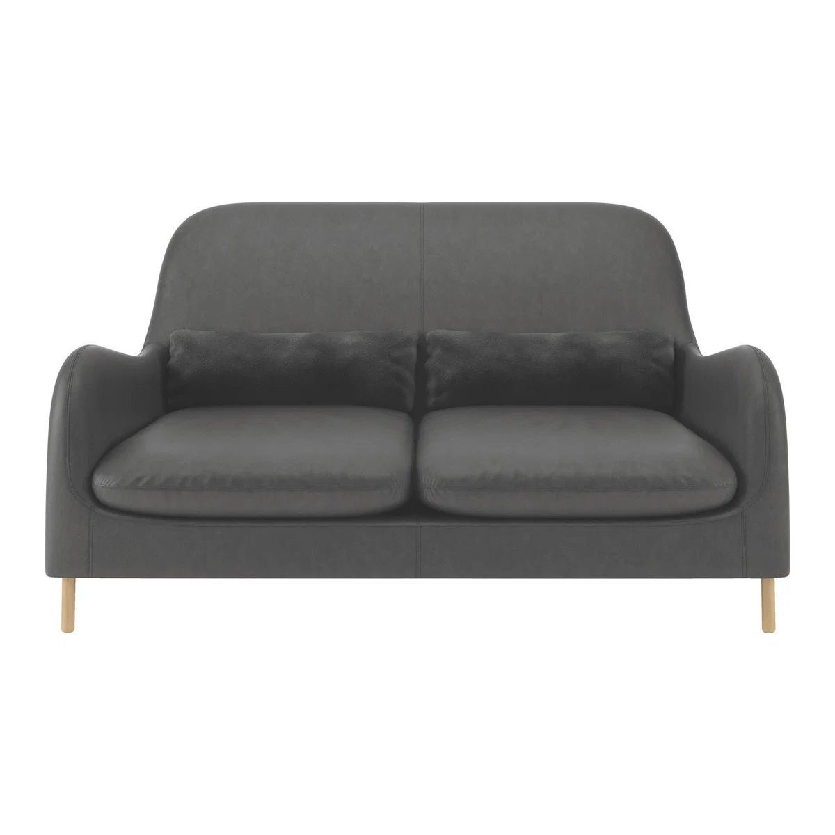 Smithfield Grey Luxury Leather 2 Seater Sofa, Grey – image 1
