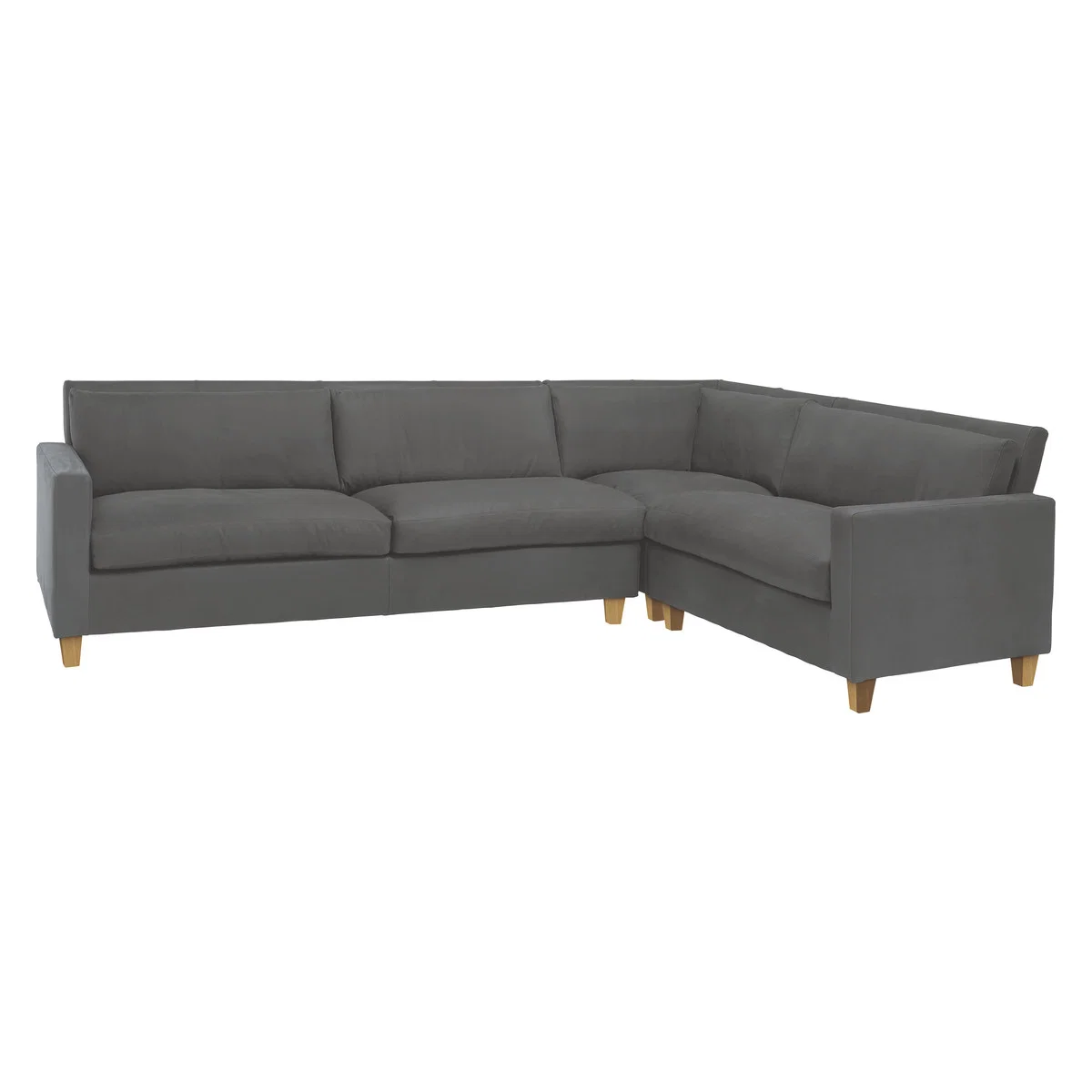 Chester Grey Luxury Leather Left-Arm Corner Sofa, Grey – image 3
