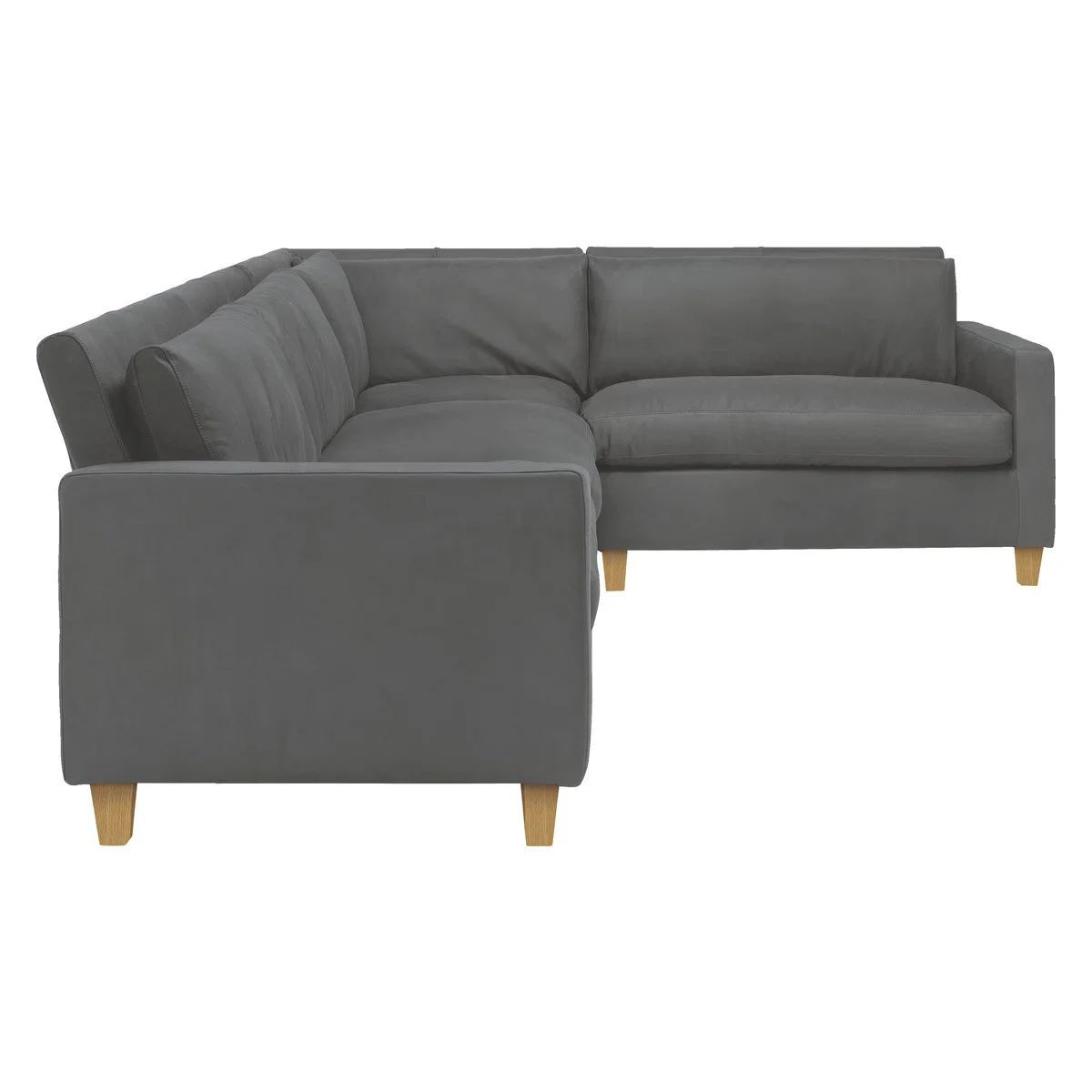 Chester Grey Luxury Leather Left-Arm Corner Sofa, Grey – image 4