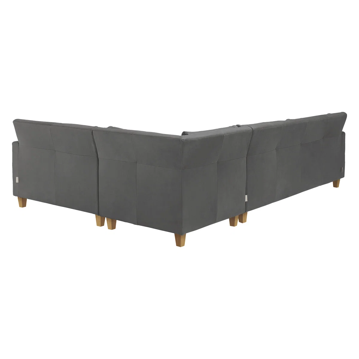 Chester Grey Luxury Leather Left-Arm Corner Sofa, Grey – image 5