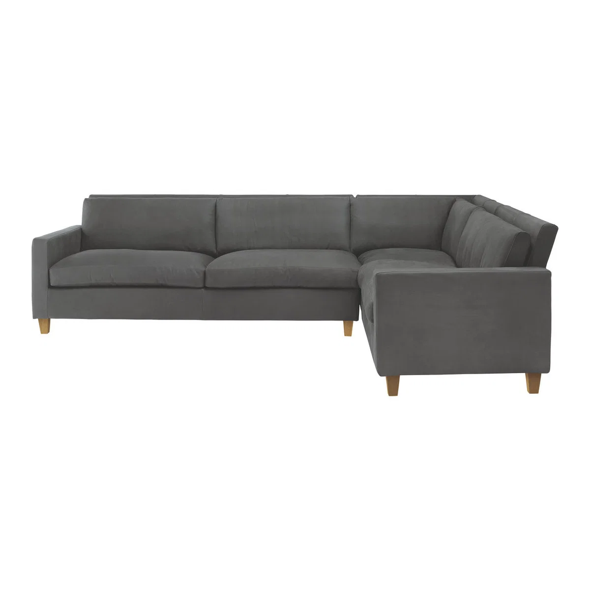 Chester Grey Luxury Leather Left-Arm Corner Sofa, Grey – image 1