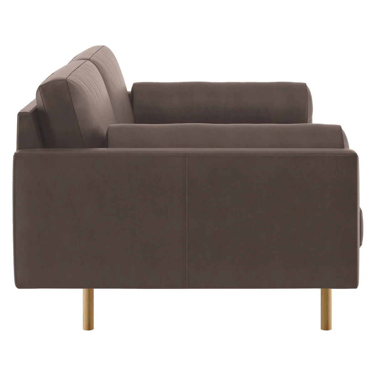 Spencer Chocolate Brown Luxury Leather 2 Seater Sofa, Oak Legs, Dark Brown – image 4