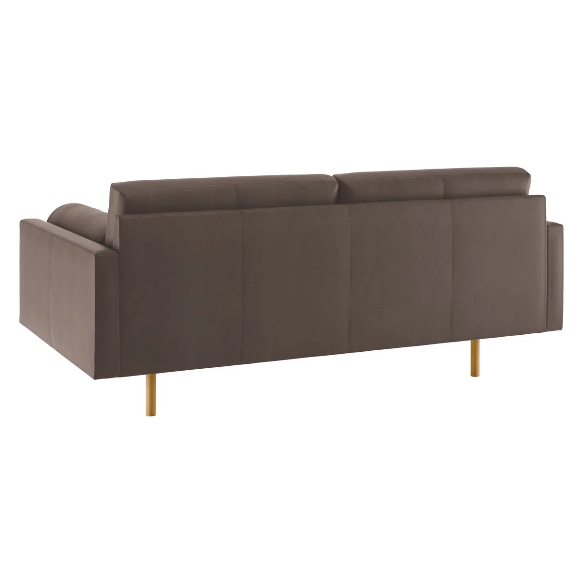 Spencer Chocolate Brown Luxury Leather 2 Seater Sofa, Oak Legs, Dark Brown – image 5