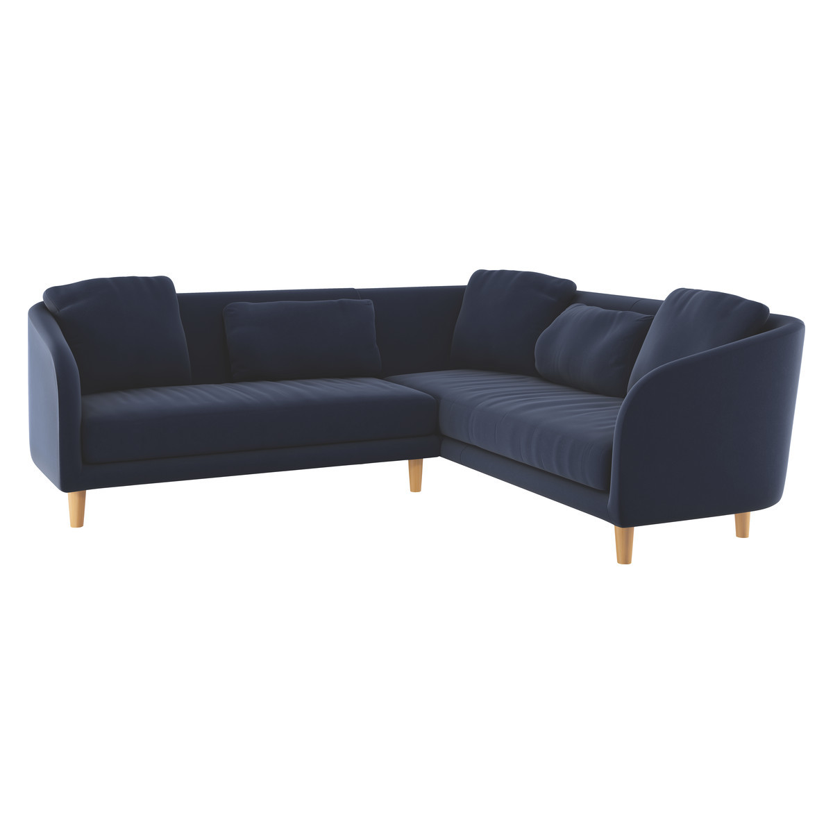 Colby Navy Blue Velvet Left-Arm Corner Sofa, Dark Blue – image 3