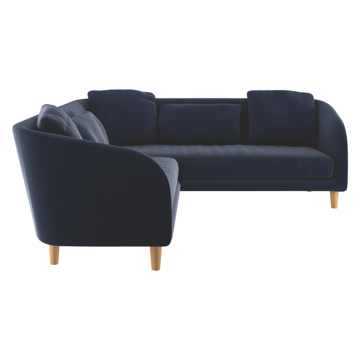 Colby Navy Blue Velvet Left-Arm Corner Sofa, Dark Blue – image 4