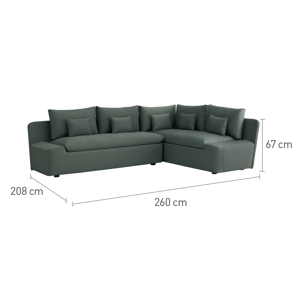 Kasha Natural FaBric Left-Arm Corner Sofa, Natural – image 8