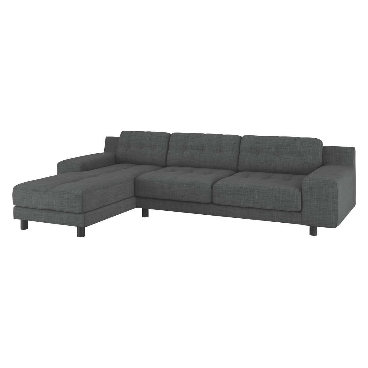 Hendricks Charcoal Grey Italian Woven FaBric Left Arm Chaise Sofa, Charcoal – image 3