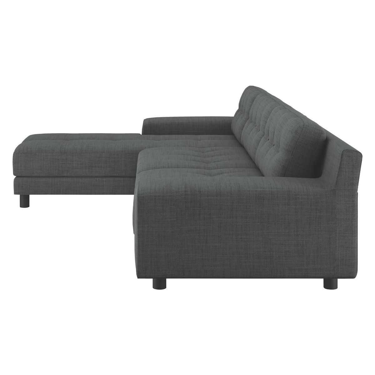 Hendricks Charcoal Grey Italian Woven FaBric Left Arm Chaise Sofa, Charcoal – image 4