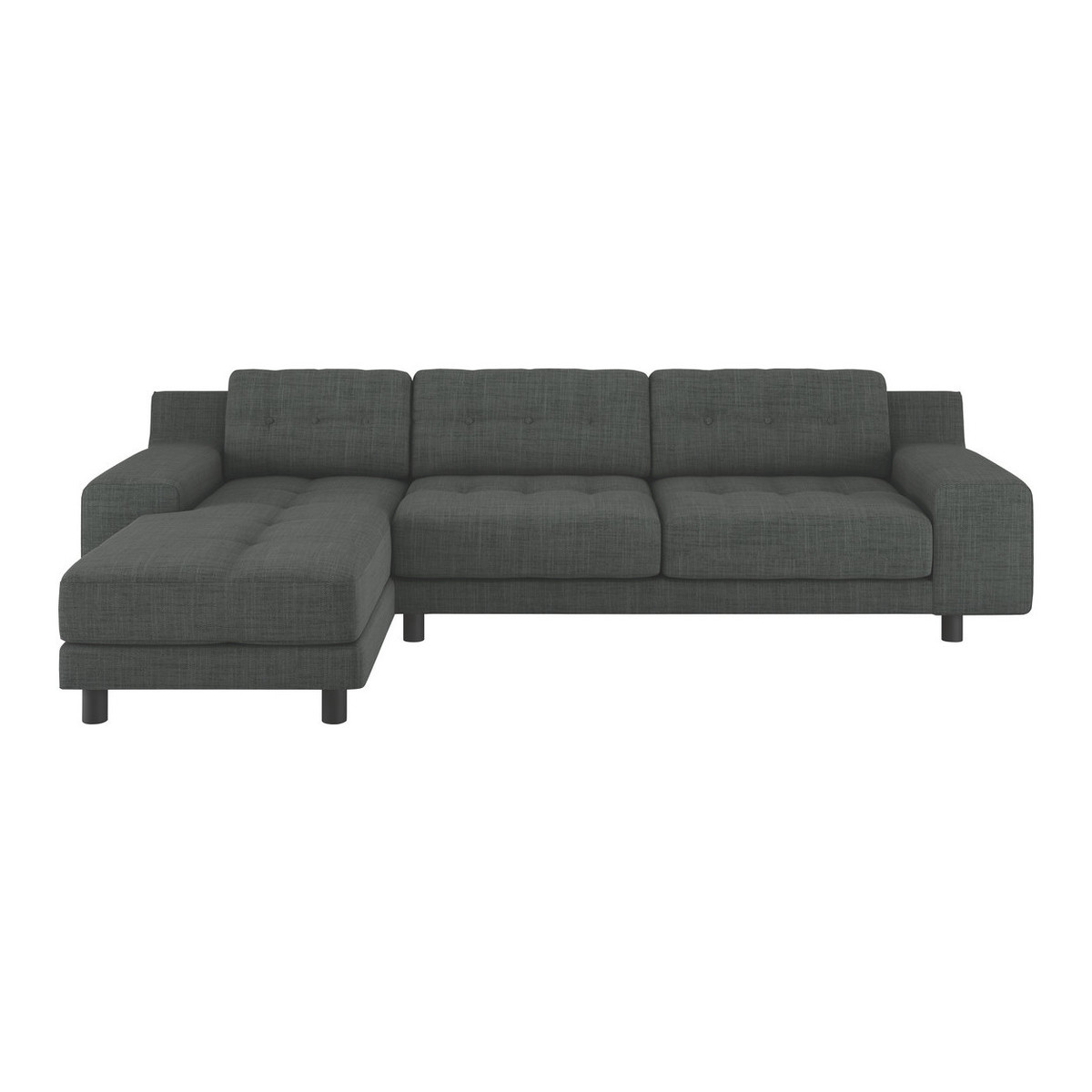Hendricks Charcoal Grey Italian Woven FaBric Left Arm Chaise Sofa, Charcoal – image 1