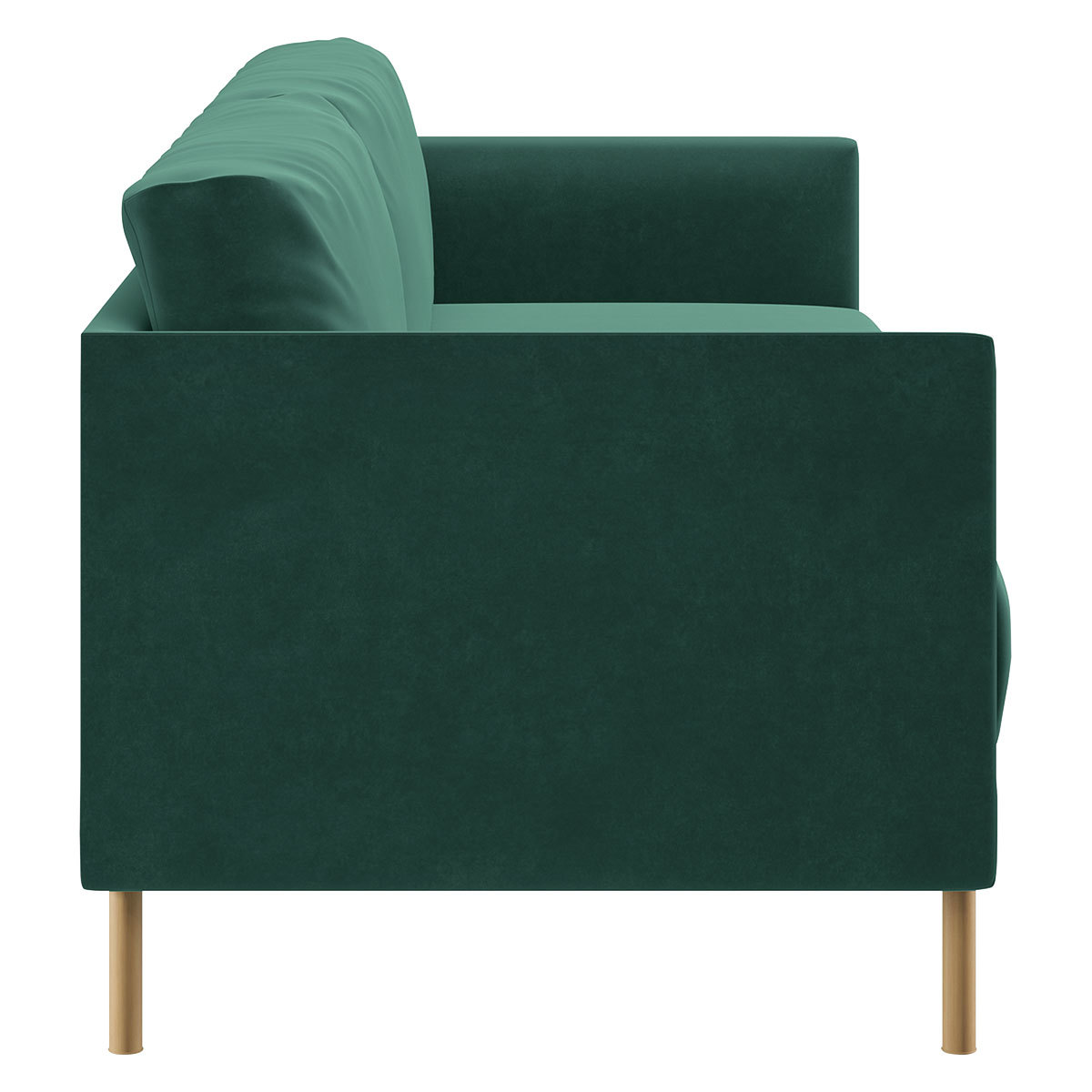 Hyde Green Velvet 3 Seater Sofa, Wooden Legs, Green – image 4