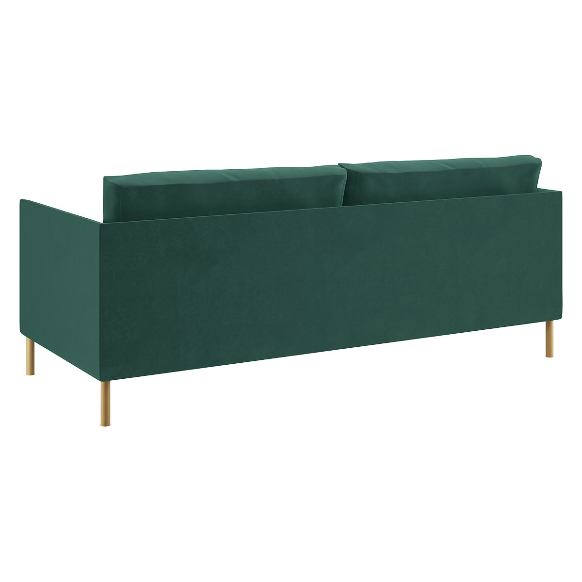 Hyde Green Velvet 3 Seater Sofa, Wooden Legs, Green – image 5