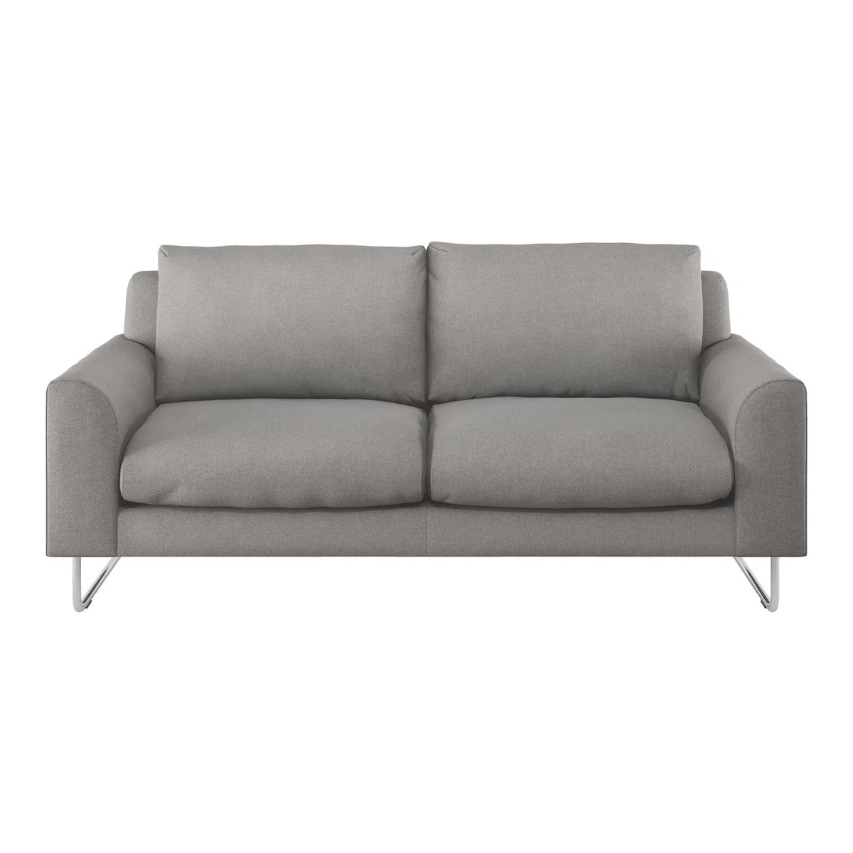 Lyle Grey Wool 2 Seater Sofa, Metal Legs, Grey – image 1
