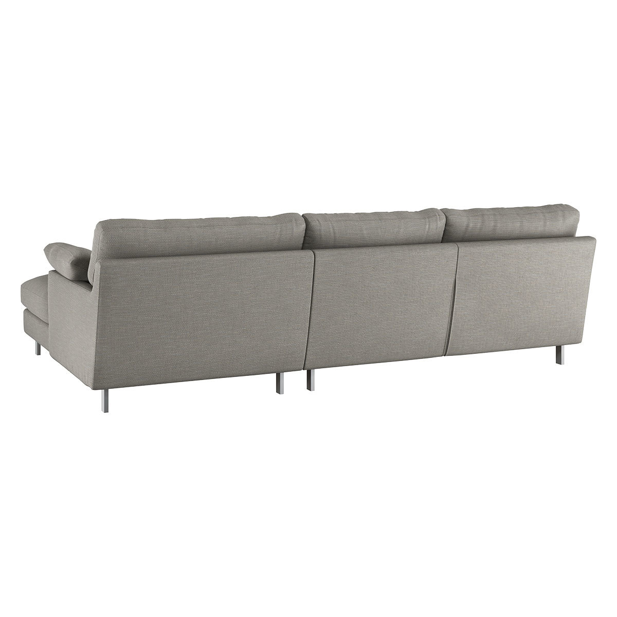 Cuscino Light Grey Textured FaBric Right-Arm Chaise Sofa, Grey – image 5