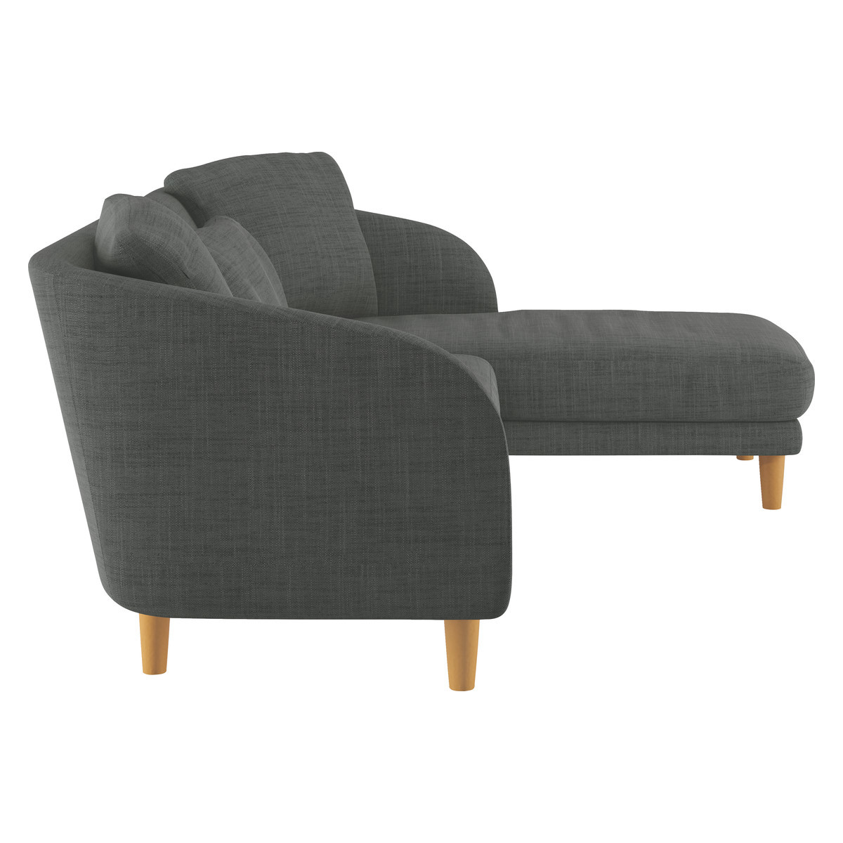 Colby Charcoal Grey Italian Woven FaBric Right Arm Chaise Sofa, Charcoal – image 4