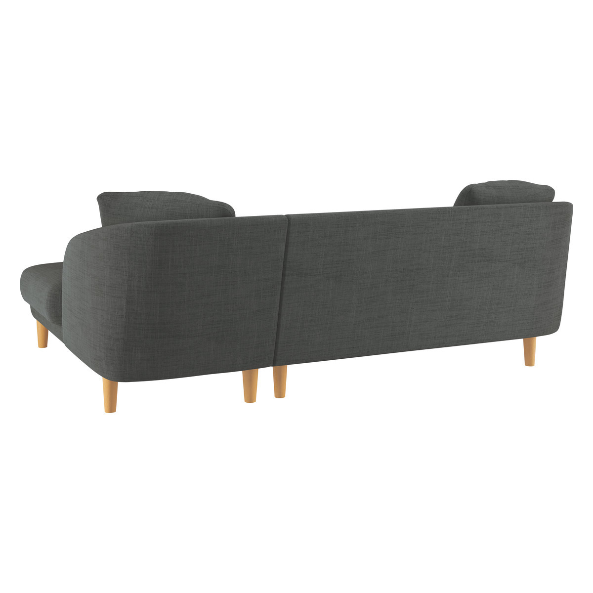 Colby Charcoal Grey Italian Woven FaBric Right Arm Chaise Sofa, Charcoal – image 5