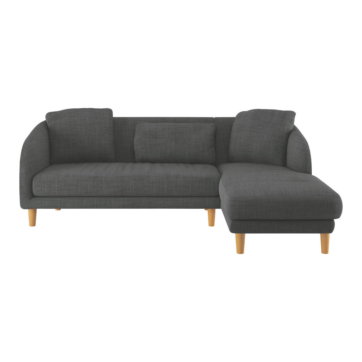 Colby Charcoal Grey Italian Woven FaBric Right Arm Chaise Sofa, Charcoal – image 1