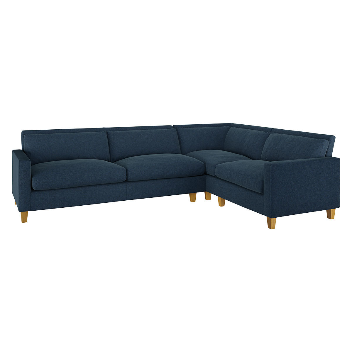 Chester Navy Blue Herringbone Wool Left-Arm Corner Sofa, Oak Feet, Navy – image 4