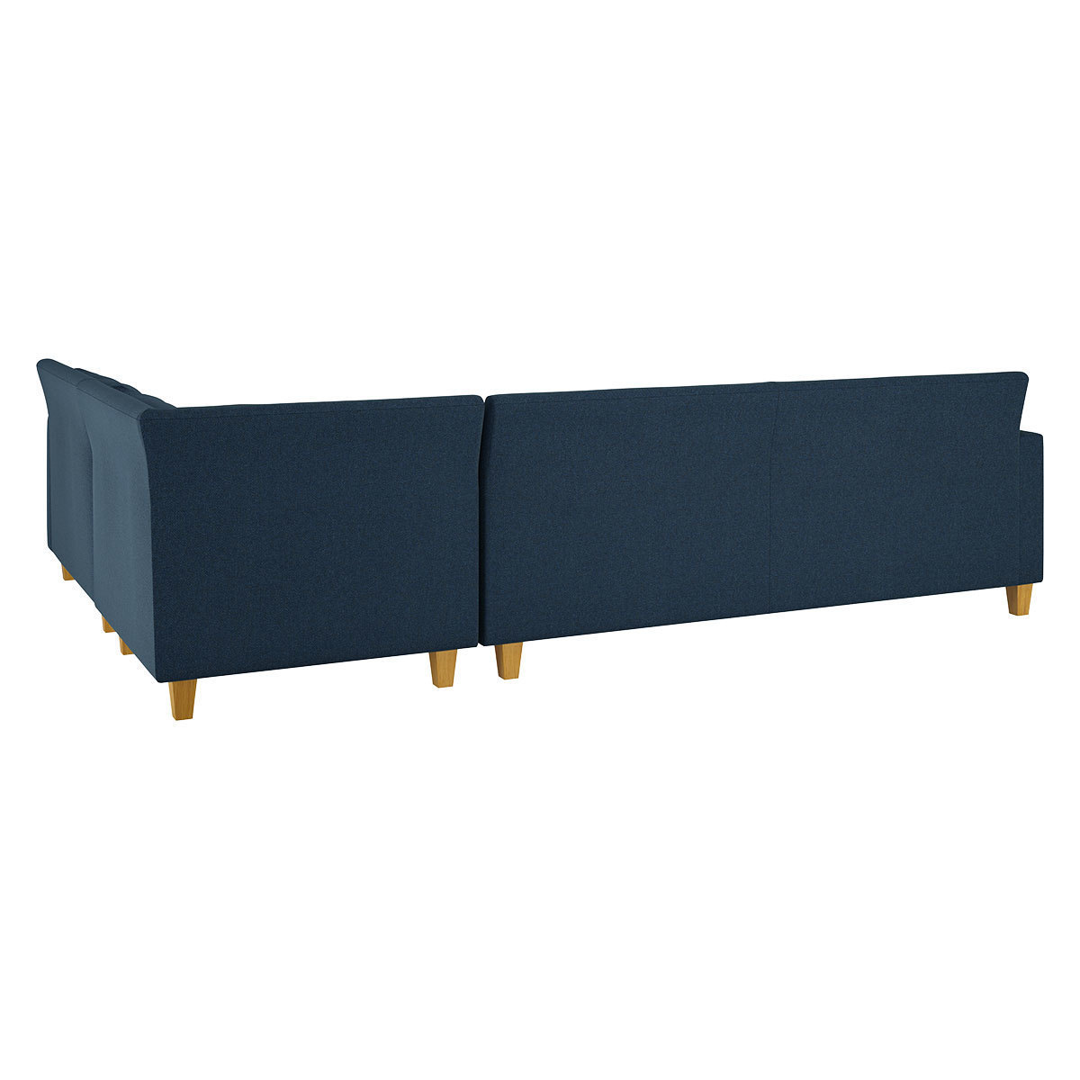 Chester Navy Blue Herringbone Wool Left-Arm Corner Sofa, Oak Feet, Navy – image 5