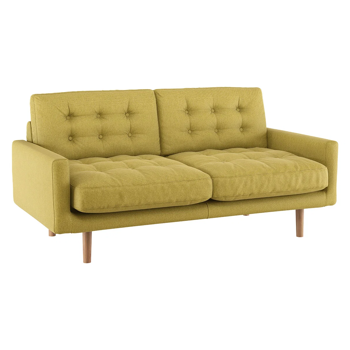 Fenner Saffron Yellow FaBric 2 Seater Sofa, Yellow – image 3