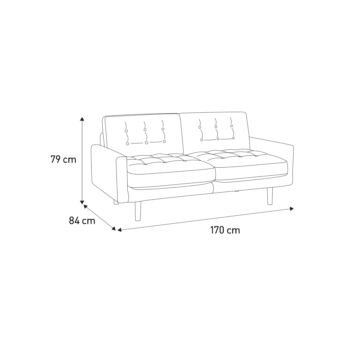 Fenner Saffron Yellow FaBric 2 Seater Sofa, Yellow – image 7
