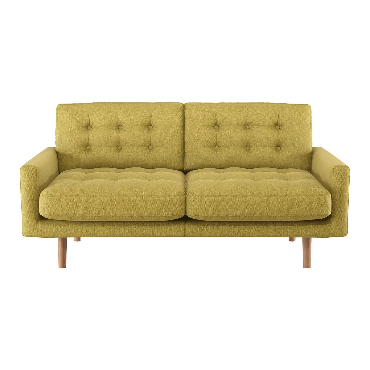 Fenner Saffron Yellow FaBric 2 Seater Sofa, Yellow – image 1