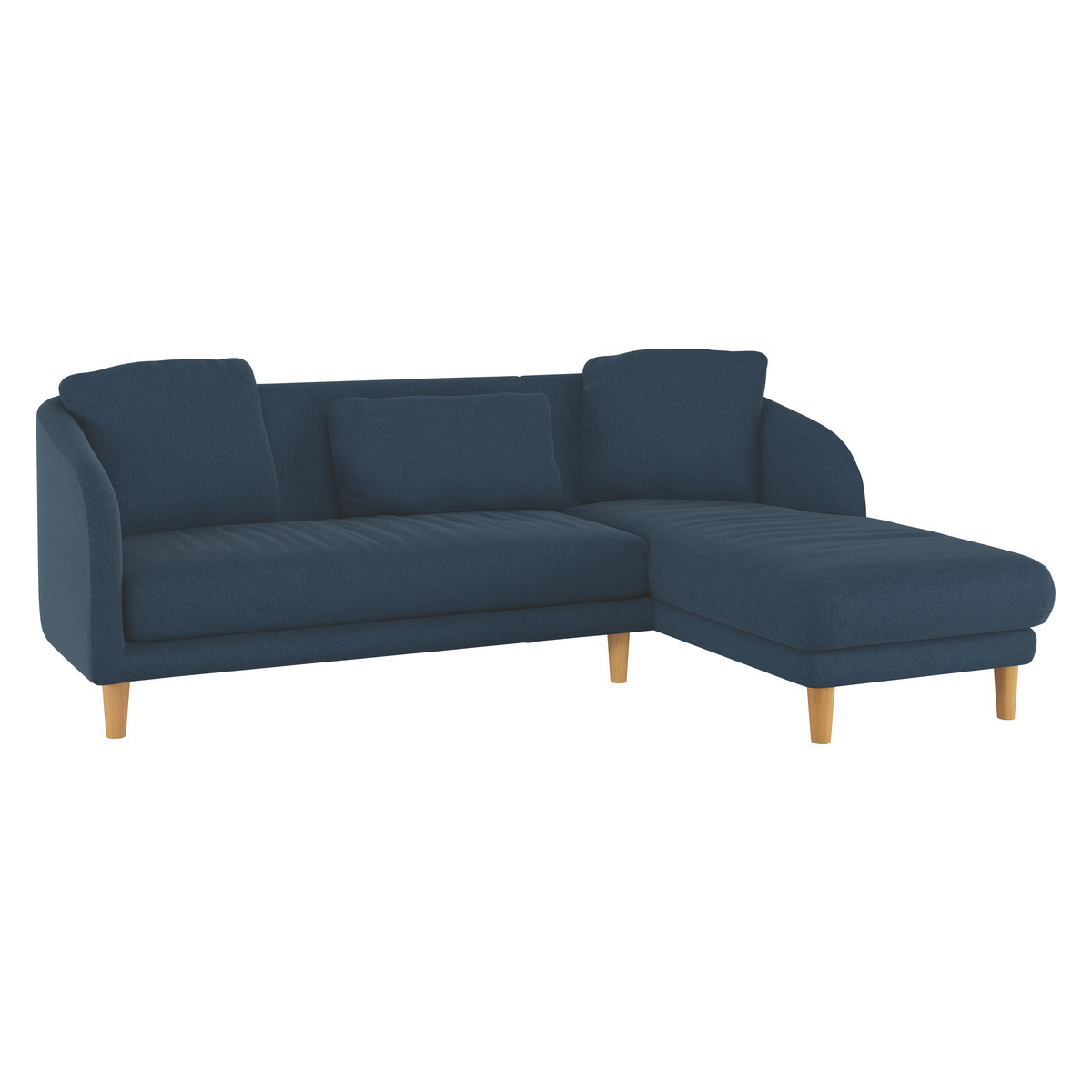 Colby Navy Blue Wool Tweed Right Arm Chaise Sofa, Navy – image 3