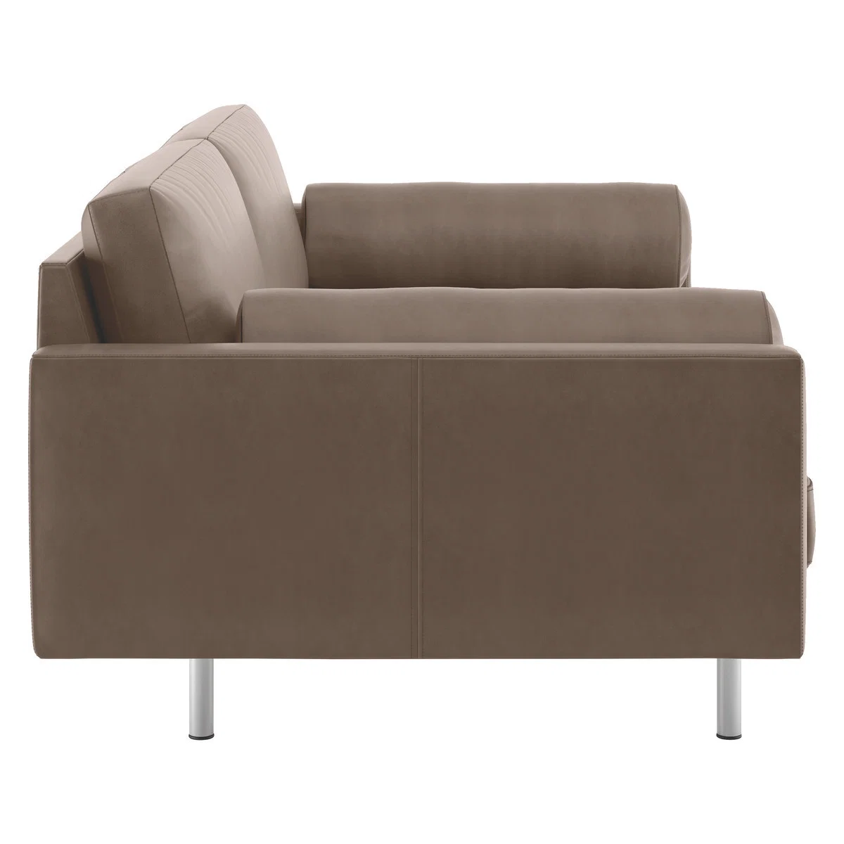 Spencer Light Brown Luxury Leather 3 Seater Sofa, Metal Legs, Light Brown – image 4