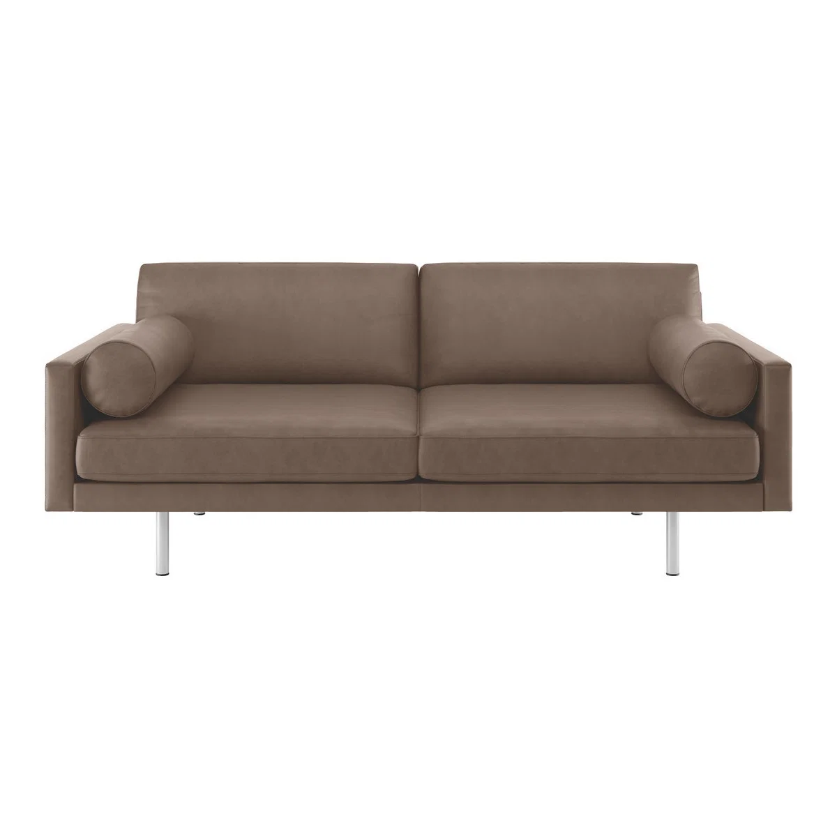 Spencer Light Brown Luxury Leather 3 Seater Sofa, Metal Legs, Light Brown – image 1