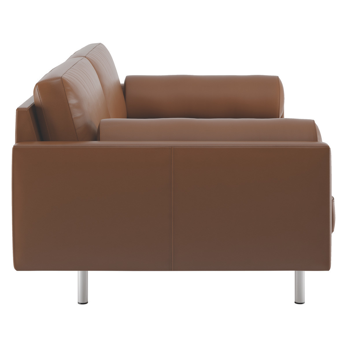 Spencer Light Brown Leather 3 Seater Sofa, Metal Legs, Light Brown – image 4