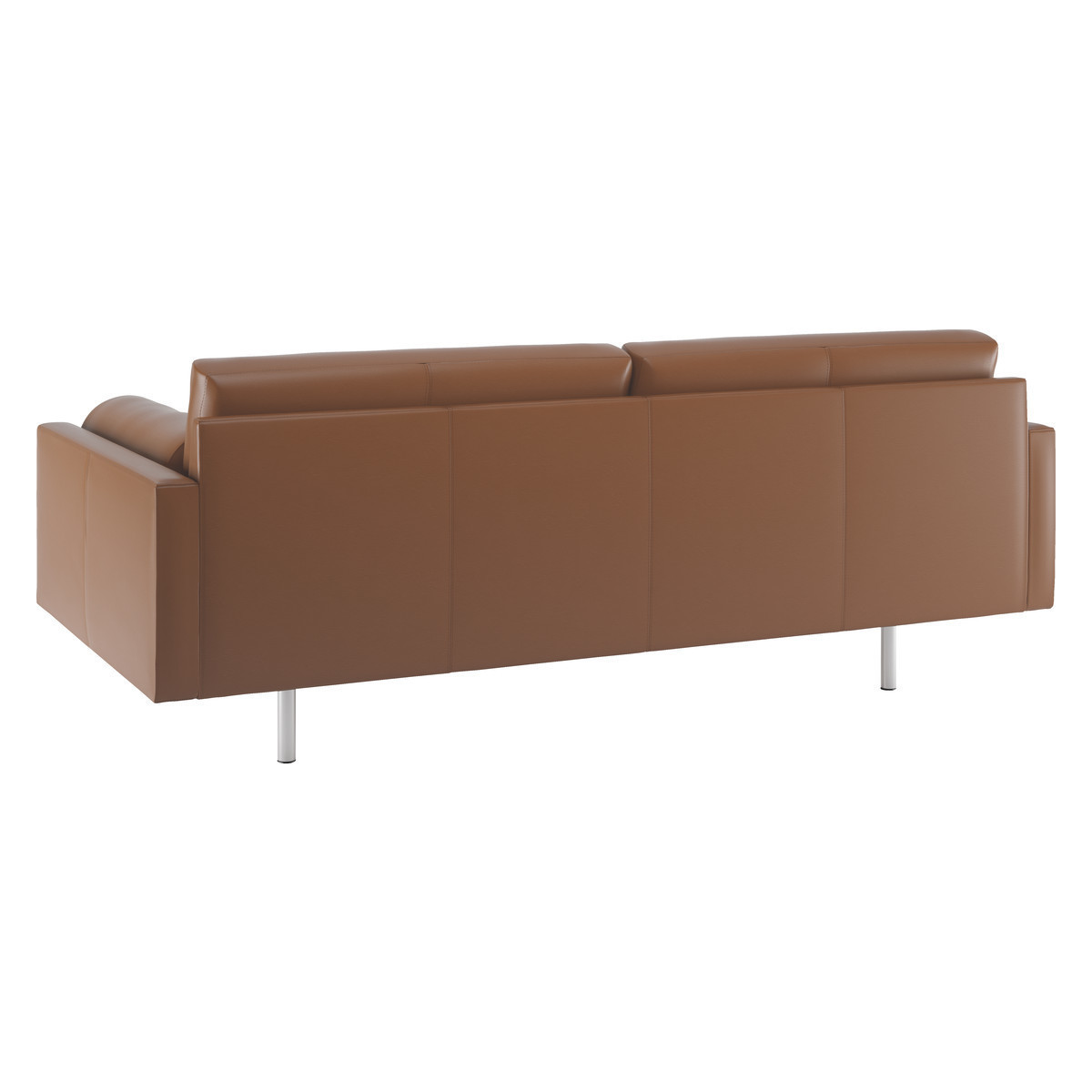 Spencer Light Brown Leather 3 Seater Sofa, Metal Legs, Light Brown – image 5