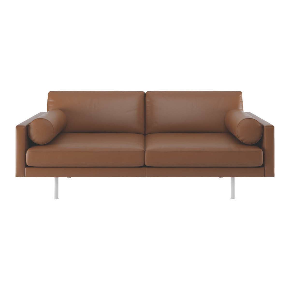 Spencer Light Brown Leather 3 Seater Sofa, Metal Legs, Light Brown – image 1