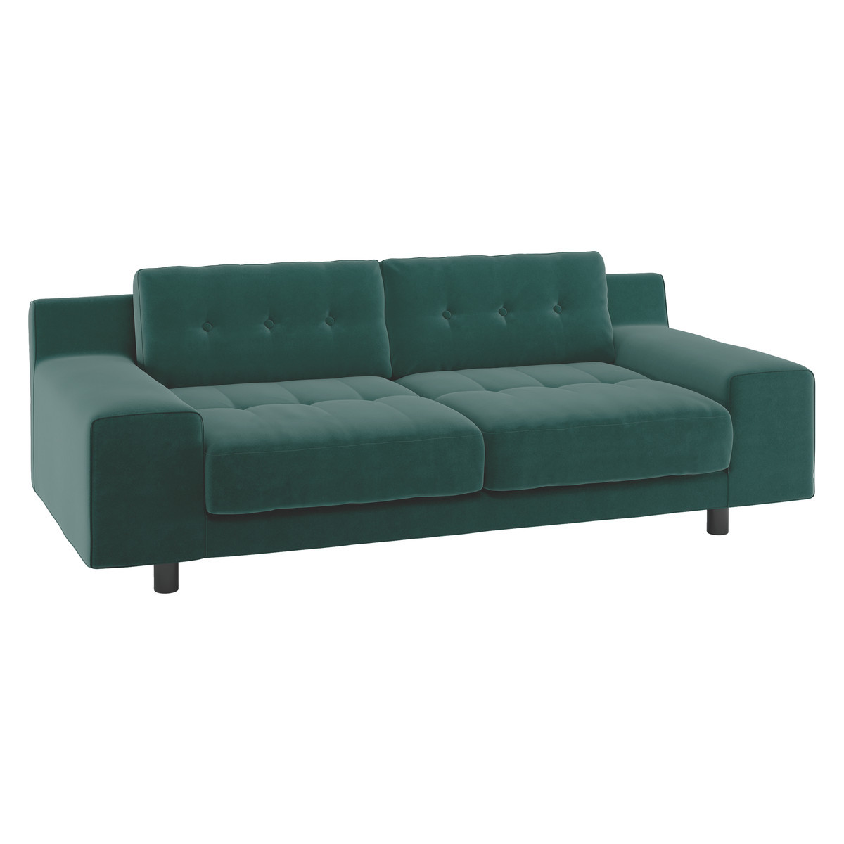 Habitat Hendricks 3 Seater Velvet Sofa - Emerald Green, Emerald Green – image 3