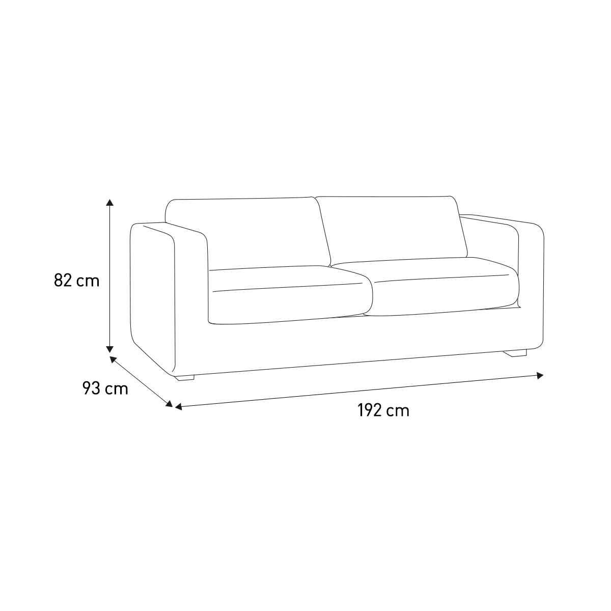 Porto Natural FaBric 3 Seater Sofa, Natural – image 7