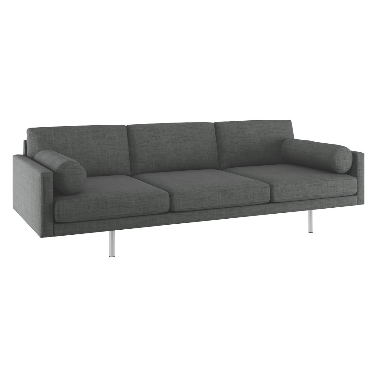 Spencer Charcoal Grey Italian Woven FaBric 4 Seater Sofa, Metal Leg, Charcoal – image 3