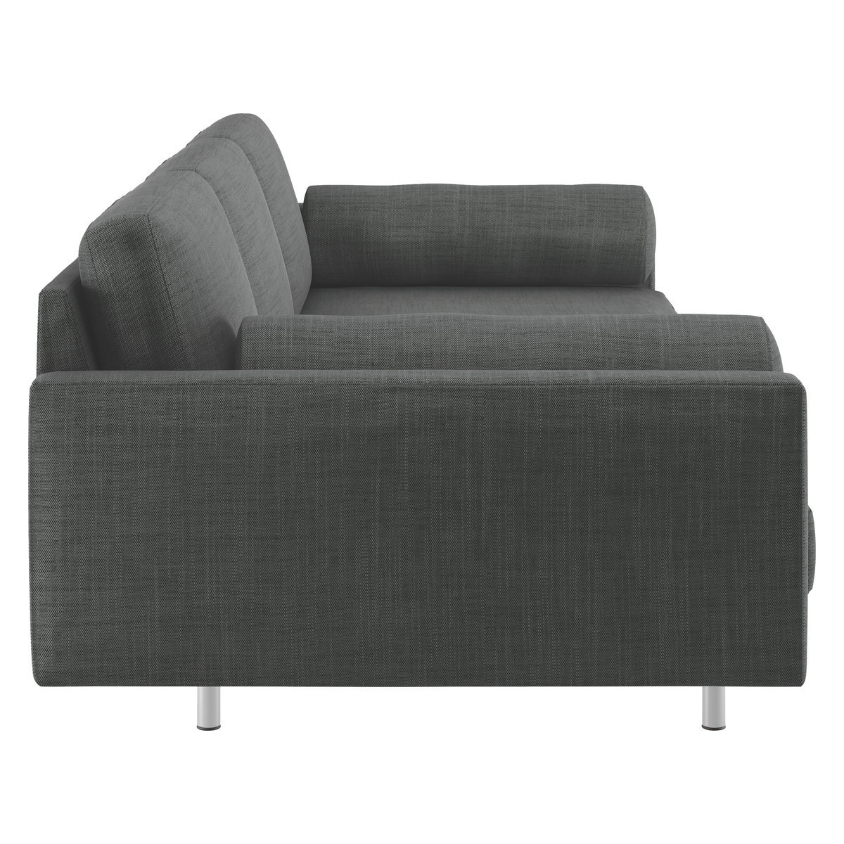 Spencer Charcoal Grey Italian Woven FaBric 4 Seater Sofa, Metal Leg, Charcoal – image 4