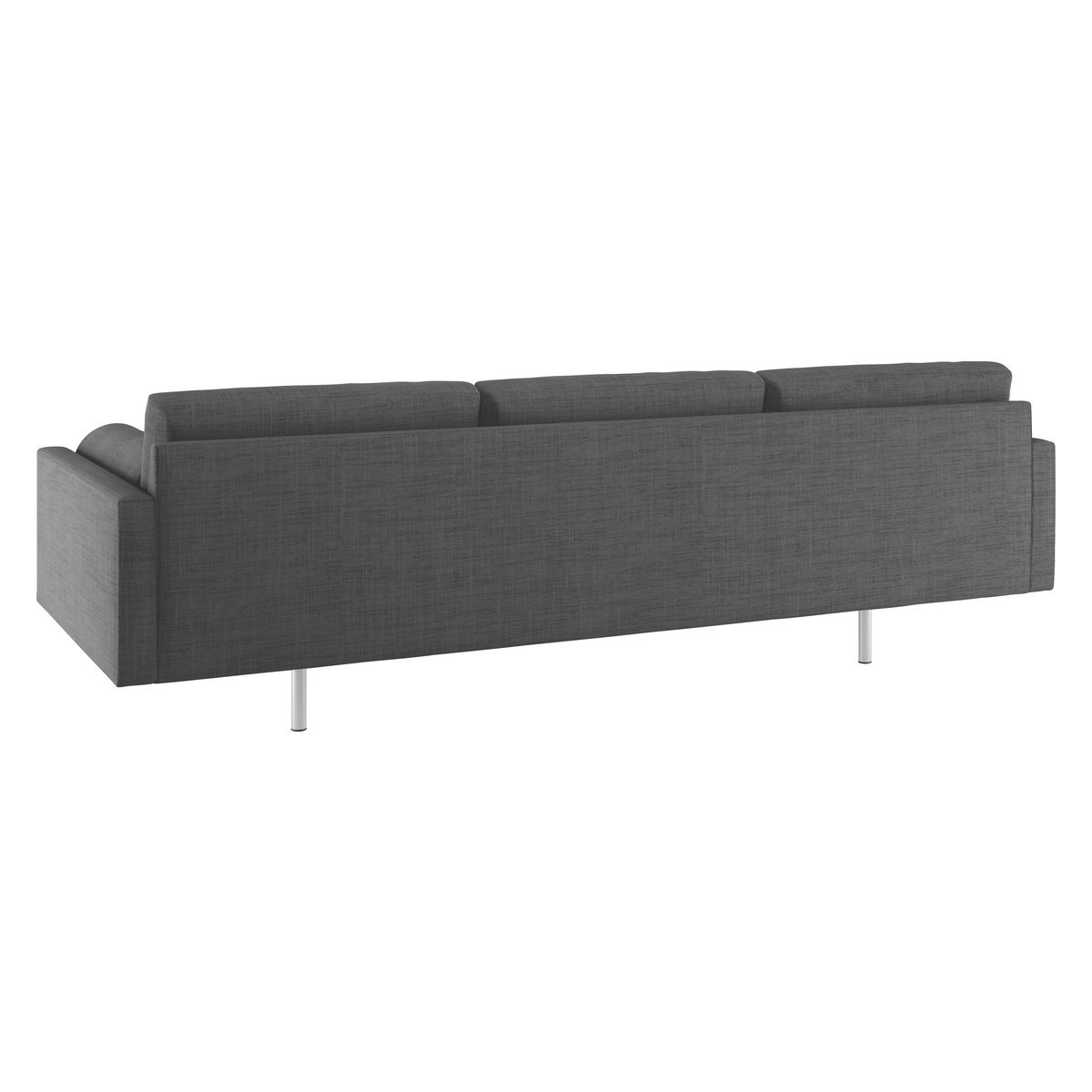 Spencer Charcoal Grey Italian Woven FaBric 4 Seater Sofa, Metal Leg, Charcoal – image 5